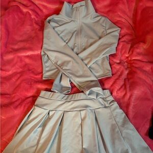 SHEIN Light Gray Mini Skirt Set